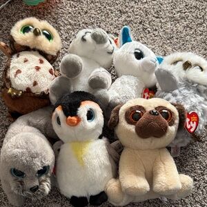 Ty Beanie Babies Plush Toy Collection - Brown, White, Gray